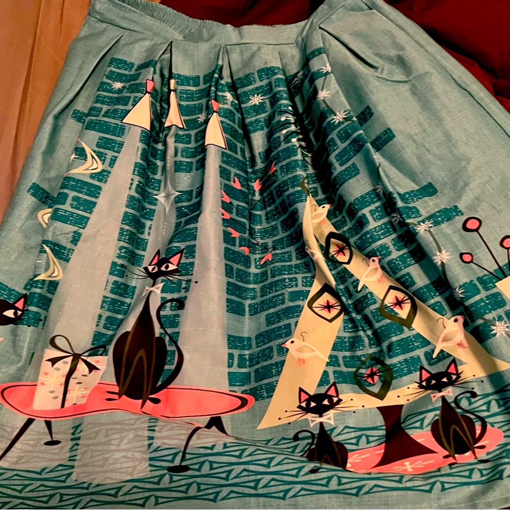 Unique Vintage: Jazz Cats skirt and petticoat bundle